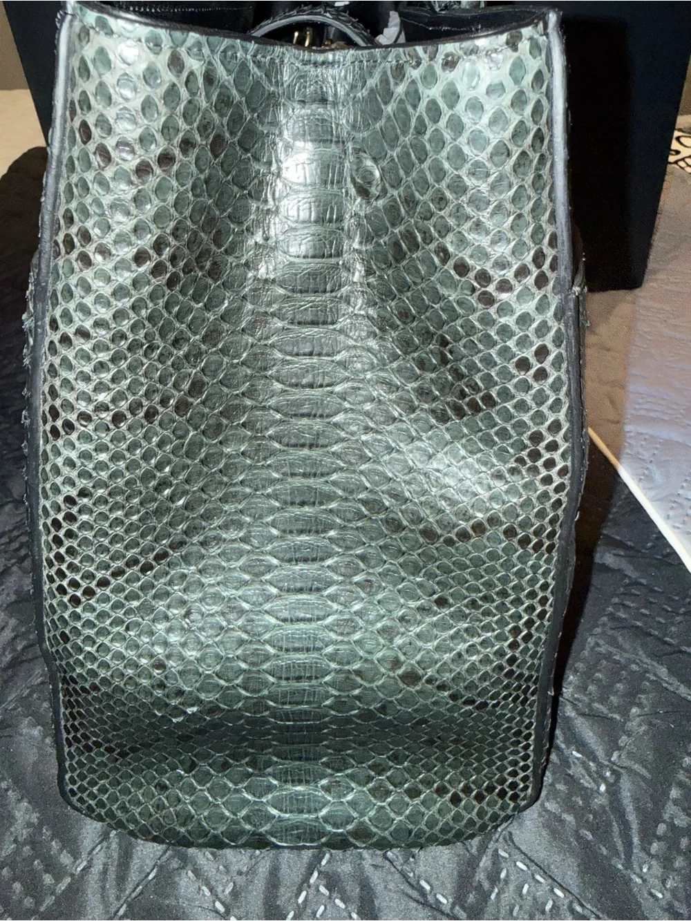 Chanel Dark Green Python Large Neo Executive Tote